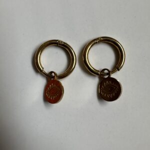 circle evil eye earrings