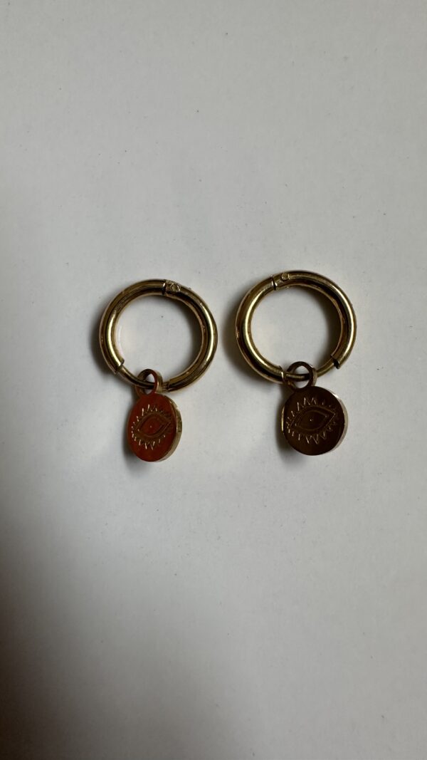 circle evil eye earrings